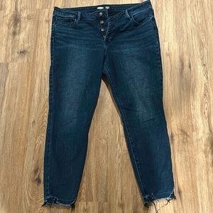Old navy rockstar super skinny ankle mid rise dark jean. Size 14. Button fly.